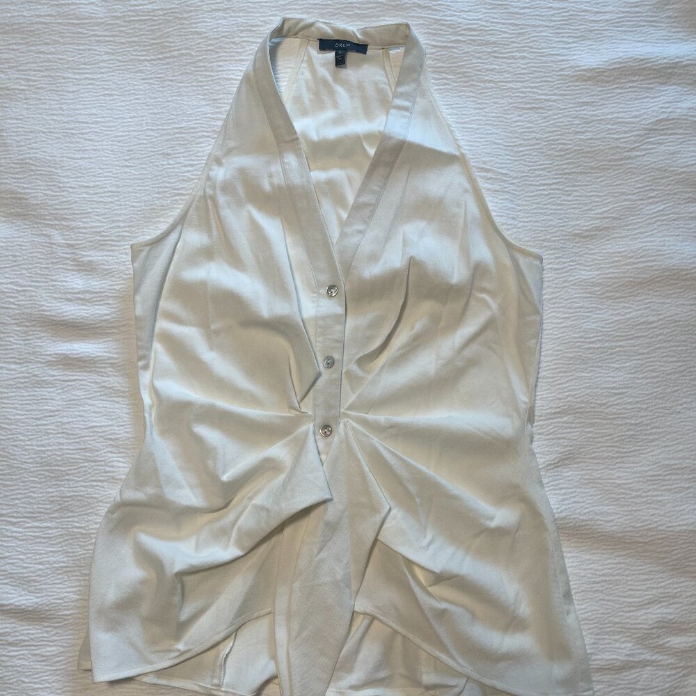 White Button Vest